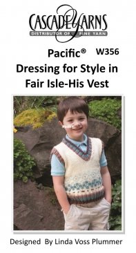 Cascade Yarns W356 Dressing for Style in Fair Isle - His Vest by Linda Voss Plummer - Free