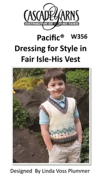 Cascade Yarns W356 Dressing for Style in Fair Isle - His Vest by Linda Voss Plummer - Free