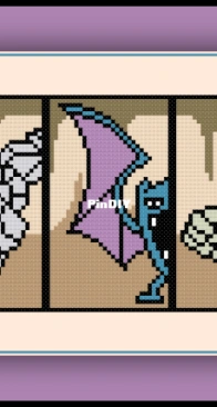 Cross Stitch Quest - Pokémon Cave - Geodude, Onix. Golbat - Free