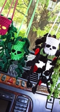 Props Toys - Anna Boichenko - Skull Plants car charm & hanging plant
