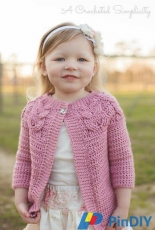 A Crocheted Simplicity - Jennifer Pionk - Southern Charm Girls Cabled Cardigan