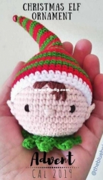 The Blue Bobbin - Marili Papadopoulou - Christmas Elf Ornament- Free