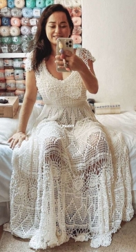 Mary Croche - Mary Castro - #7 Flowered  Ruffled Blouse and  Crossed Long Skirt - Blusa Flores Babado e Saia Longa Cruzada -  Portuguese