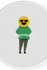 Daily Cross Stitch - Cool Emoji Person