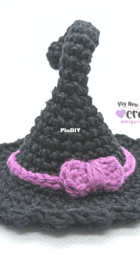 My New Craft Amigurumis - Isabela Tavares - Mini Witch Hat Amigurumi - Free