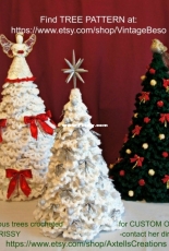 Vintage Beso - Christmas Tree and Four Snow Flakes