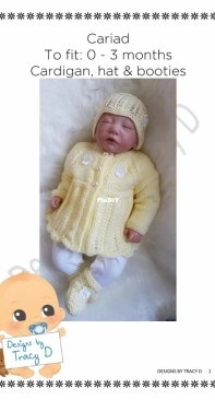 Designs by Tracy D -  Cariad Cardigan, Hat and Booties