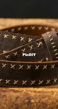 Vasile and Pavel - Leather Belt with decorative stitch -  Free