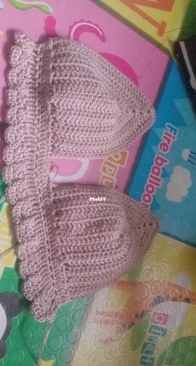 I made a crochet bikini top with my own pattern