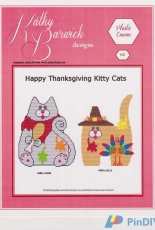 Happy Thanksgiving Kitty Cats by Kathy Barwick -Plastic Canvas