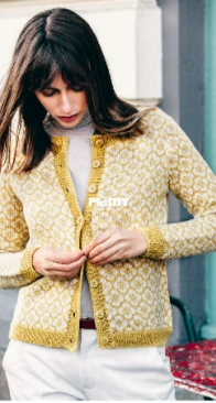 1713-01 Blomsterjakke - Flower Cardigan - Sandnes Garn - Free