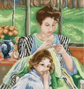 Cuadros 10 Mother and daughter sewing PCS