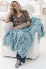 Red Heart-LW2365-Arrowhead Lace Throw by Garce Alexander-Free
