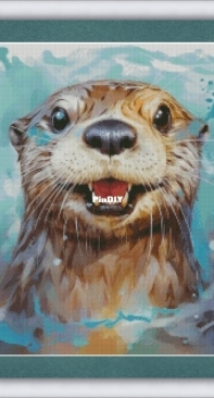 Watercolor otter by Evgenia Nikotina