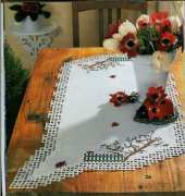 hardanger doily about ladybugs