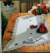 hardanger doily about ladybugs