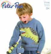 Peter Pan Dinosaur Sweater Knitting Pattern P1146