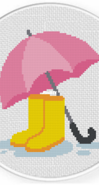 Daily Cross Stich - Umbrella and Boots