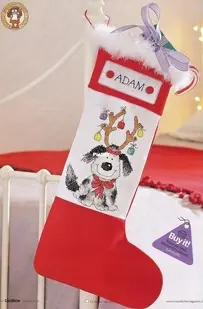 Reindeer Dog by Margaret Sherry from Cross Stitcher 217 PCS + XSD