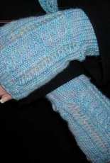 Column of Leaves Muffatees-Fingerless Mitts- by Karin Bole Tupper-Free