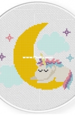 Daily Cross Stitch - Sleepy Moon Unicorn