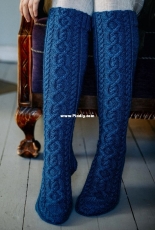 Long socks with cables Novita - Novitaknits - free