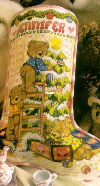 Bearly Ready Stocking by Barbara Sestok from Better Homes & Gardens Cross Stitch Christmas 1999 XSD