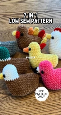 Crochet by Genna - Genna Tatu - 7 in 1 Loaf Birds: Mallard, Chicken, Duck, Seagull, Eagle, Flamingo, Turkey