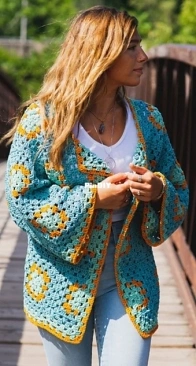 Lion Brand Yarn -  Granny Square Jacket - Free