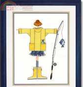 Liebevolle Kreuzstichentwurfe LKE H-01-06 - Lulu Belle mit Angel