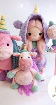 El Crochet de Miel - Miel y Galletas - Hannie Ordoñez - Lovely Ellie and Piruleta Unicorn - Spanish