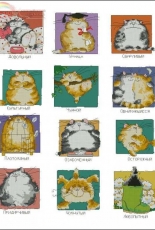 Cattitudes Calendar 2003 by Margaret Sherry from Cross Stitcher - Russian