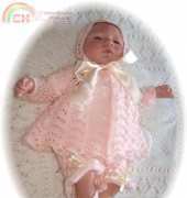Lacy Rainbows 15-20 inch doll/newborn baby  by Claire Topping - Claires Baby & Doll Handknit Designs