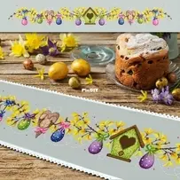 Coricamo GU 10456 - Long Table Runner with Easter Eggs