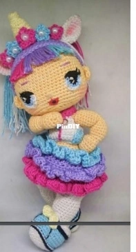Melani Koo Amigurumi - Melani Halim - Lol Doll Unicorn and Outfit - Portuguese  - Translated