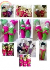 Akua Lezli Hope - Crocheted Lady Kokeshi Doll