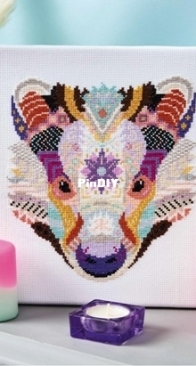 Colouful Badger by Megan Caines from The World of Cross Stitching TWOCS 336 XSD