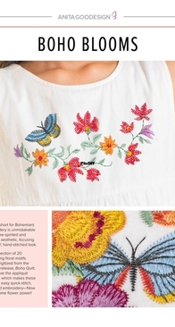 Anita Goodesign - Boho Blooms - ART, DST-EXP, PES, VIP, HUS, JEF, VP3, XXX Formats Machine Embroidery