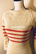 Maye Rouge Striped Pullover by Wendy Link - free