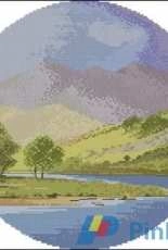 Heritage Crafts Circle Serie JCML269 Mountains and Lake by John Clayton
