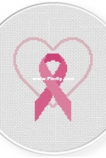 Daily Cross Stitch - Pink Ribbon Heart