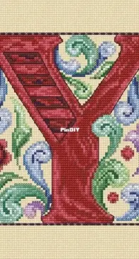 Letter Y from Mill Hill Book JSP007 Jim Shore - Monograms
