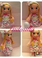 Blonde Girl with Flowers Dress