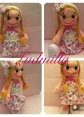 Blonde Girl with Flowers Dress