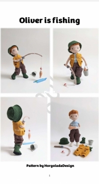 Horgoláda Design - Márta Sipos - Oliver is Fishing