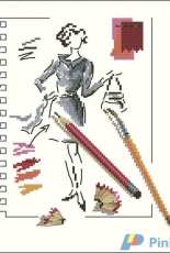 Carnet de croquis - Veronique Enginger from Mode dhier et daujourdhui au point de croix XSD