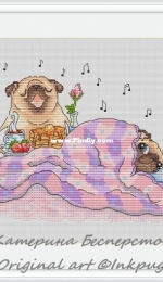 Pugs Series - Coffee For Kiss by Katerina Besperstova
