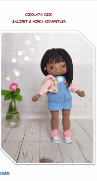 Fatosca Orguler - Chocolate Isık Overalls and Cardigan Outfits - Çikolata Işık Salopet ve Hırka Kıyafetler - Turkish