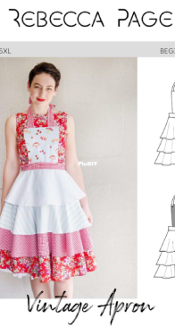 Vintage Apron by Rebecca Page - Sizes XXS-5XL - Free