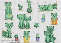 Cactus Cats by Nadezhda Mashtakova